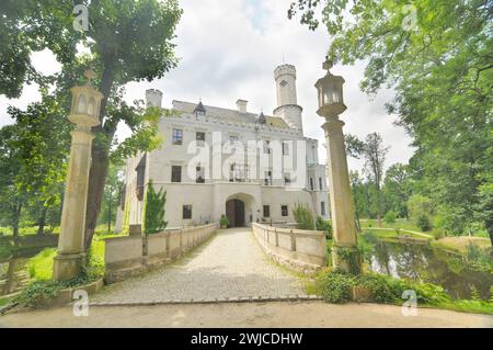 Château de Karpniki (allemand : Vischbach, Fischbach) - un château historique situé dans le village de Karpniki, en Pologne Banque D'Images