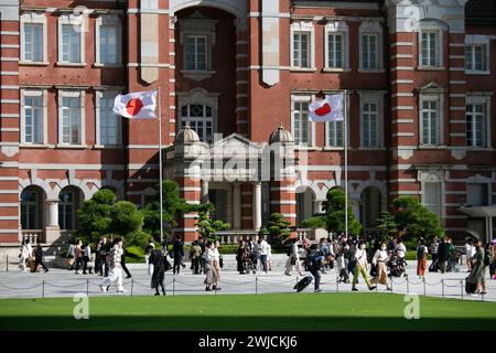 Tokyo, Japon ; 1er octobre 2023 : vue générale extérieure de la gare centrale de Tokyo. Banque D'Images