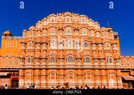 Hawa Mahal, le Palais de Breeze, Jaipur, Rajasthan, Inde Banque D'Images