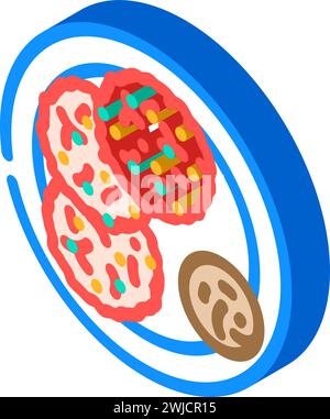 kimchi pancakes cuisine coréenne illustration vectorielle d'icône isométrique Illustration de Vecteur