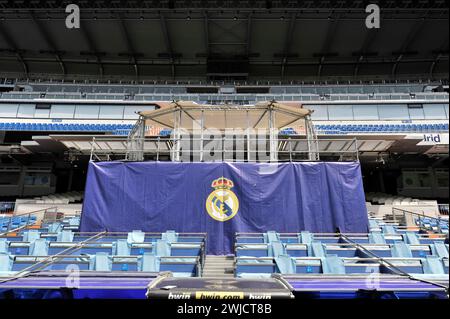 Boîte royale, sièges dans la zone VIP, Estadio Santiago Bernabeu, stade de football du club espagnol Real Madrid, 80354 sièges, Madrid, Espagne Banque D'Images