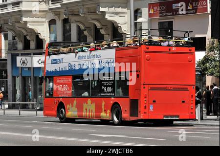 Bus turistico Madrid, bus touristique Madrid Vision, Madrid, Espagne Banque D'Images