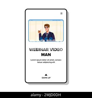 vecteur d'homme vidéo webinaire professionnel Illustration de Vecteur