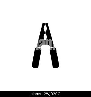 Puissance du cavalier de voiture. Icône vectorielle plate du terminal du chargeur de batterie. Symbole solide simple isolé sur fond blanc Illustration de Vecteur