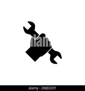 Icône de vecteur plat de clé de maintien de main. Symbole solide simple isolé sur fond blanc Illustration de Vecteur