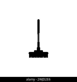 Brosse de nettoyage. Icône de vecteur plat balai. Symbole solide simple isolé sur fond blanc Illustration de Vecteur