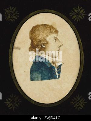 Portrait de Horatio Nelson dessiné par son ami Cuthbert, Lord Collingwood, alors qu'ils servaient dans les Antilles. Banque D'Images