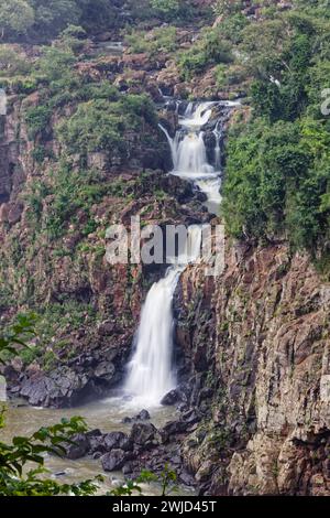 Foz do Iguaçu, Brésil. 17 janvier 2024. Vue sur les chutes d'Iguaçu du côté brésilien dans le parc national d'Iguaçu. Banque D'Images