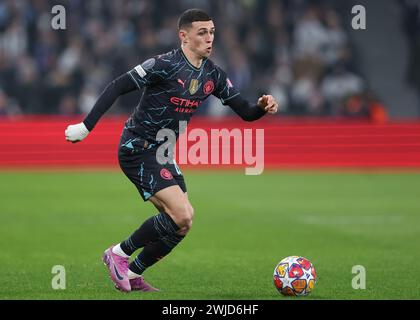 Copenhague, Danemark. 13 février 2024. Phil Foden de Manchester City lors du match de l'UEFA Champions League à Telia Parken, Copenhague. Le crédit photo devrait se lire : Paul Terry/Sportimage crédit : Sportimage Ltd/Alamy Live News Banque D'Images