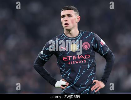 Copenhague, Danemark. 13 février 2024. Phil Foden de Manchester City lors du match de l'UEFA Champions League à Telia Parken, Copenhague. Le crédit photo devrait se lire : Paul Terry/Sportimage crédit : Sportimage Ltd/Alamy Live News Banque D'Images