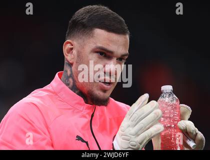 Copenhague, Danemark. 13 février 2024. Ederson de Manchester City lors du match de l'UEFA Champions League à Telia Parken, Copenhague. Le crédit photo devrait se lire : Paul Terry/Sportimage crédit : Sportimage Ltd/Alamy Live News Banque D'Images