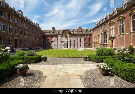 La célèbre cour ouverte du St Catharine's College (Catz ou Katharine Hall). Cambridge. Cambridgeshire. Royaume-Uni Banque D'Images