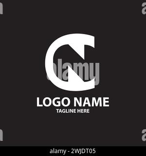 Lettre initiale CN NC vecteur de conception de logo Illustration de Vecteur