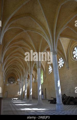 Soissons (Nord de la France) : Abbaye de Saint-Jean-des-vignes, édifice inscrit au titre de monument historique national. Le CA Banque D'Images