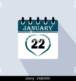 22 janvier icône calendrier w jour du mois Image Vectorielle Stock - Alamy