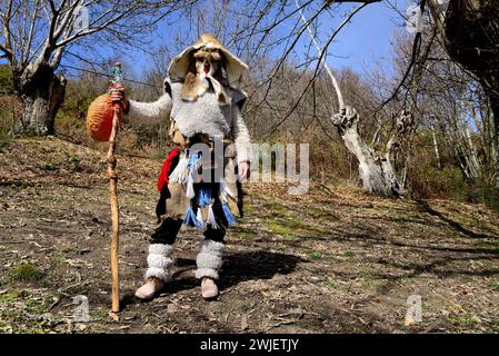 Masque de Samede (Paderne, A Coruña) dans la réunion de Vilariño de Conso, Ourense, Espagne Banque D'Images