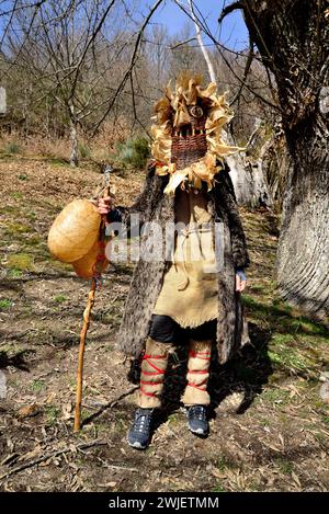 Masque de Samede (Paderne, A Coruña) dans la réunion de Vilariño de Conso, Ourense, Espagne Banque D'Images