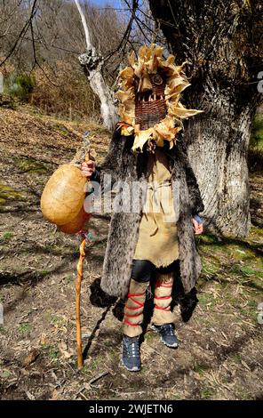 Masque de Samede (Paderne, A Coruña) dans la réunion de Vilariño de Conso, Ourense, Espagne Banque D'Images