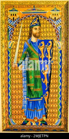 Geoffrey V Plantagenêt (1113-1151), comte d'Anjou, duc de Normandie et roi consort d'Angleterre (contesté), 1141-1148, portrait peint vers 1151 Banque D'Images