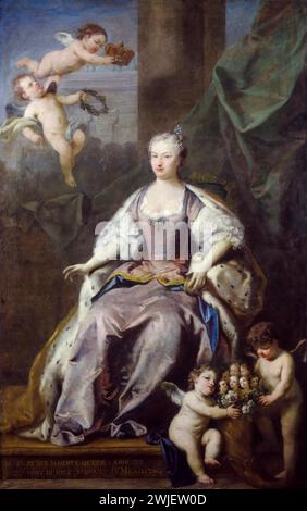 Reine Caroline d'Ansbach (1683-1737), épouse de Grande-Bretagne et d'Irlande et électrice de Hanovre 1727-1737, portrait peint à l'huile sur toile par Jacopo Amigoni, 1735 Banque D'Images