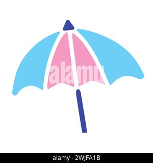 Icône de parapluie rose et bleu Illustration de Vecteur