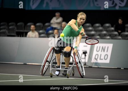 ROTTERDAM - le joueur de tennis en fauteuil roulant Diede de Groot le quatrième jour du tournoi ABN AMRO Open à Ahoy. PONCEUSE ANP KONING Banque D'Images