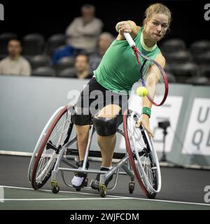 ROTTERDAM - le joueur de tennis en fauteuil roulant Diede de Groot le quatrième jour du tournoi ABN AMRO Open à Ahoy. PONCEUSE ANP KONING Banque D'Images