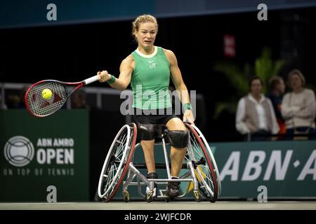 ROTTERDAM - le joueur de tennis en fauteuil roulant Diede de Groot le quatrième jour du tournoi ABN AMRO Open à Ahoy. PONCEUSE ANP KONING Banque D'Images