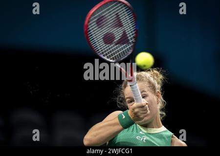 ROTTERDAM - le joueur de tennis en fauteuil roulant Diede de Groot le quatrième jour du tournoi ABN AMRO Open à Ahoy. PONCEUSE ANP KONING Banque D'Images