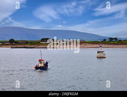 La balise maritime Metal Man à Rosses point à l'entrée du port de Sligo, en Irlande, coulée en 1819 par Thomas Kirke de Londres. Banque D'Images