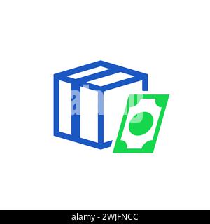 Paiement à la livraison icône sur blanc Illustration de Vecteur