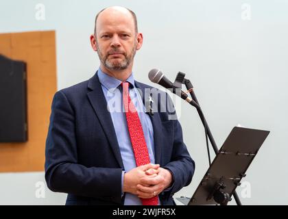 Jamie Driscoll, maire du nord de Tyne et candidat indépendant au poste de maire du nord-est, lors d'un événement de campagne à Jarrow, South Tyneside. Banque D'Images