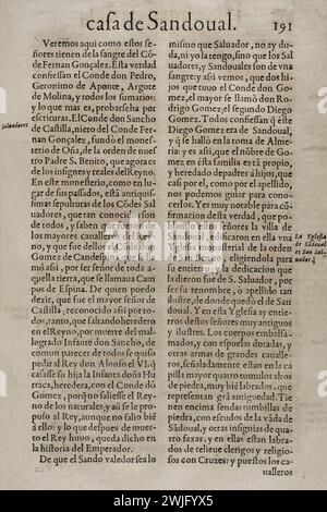 Alphonse VII de Léon et Castille, 'l'Empereur' (1105-1157). Roi de Léon et Castille (1126-1157). « Chronica del Inclito Emperador de España, Don Alonso VII deste nombre Rey de Castilla y Leon, hijo de Don Ramon de Borgoña, y de Doña Hurraca, Reyna propietaria de Castilla » (chronique de l'illustre empereur d'Espagne, Don Alonso VII de ce nom Roi de Castille et Léon, fils de Don Ramon de Bourgogne, et de Doña Urraca, reine propriétaire de Castille. Maison de Sandoval. Par Prudencio de Sandoval (env. 1552-1620). Publié par Luis Sanchez à Madrid, 1600. Banque D'Images