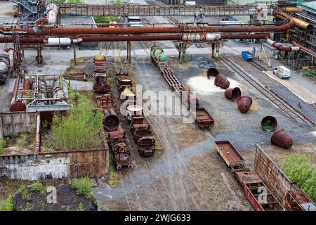 Ancienne aciérie Henrichshütte, Hattingen, Ruhr district, Rhénanie du Nord-Westphalie, Allemagne, Europe Banque D'Images