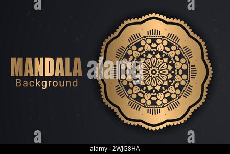 Design de fond Mandala. mandala design de luxe. Motif circulaire en forme de mandala pour henné, Mehndi, tatouage, décoration. Illustration de Vecteur