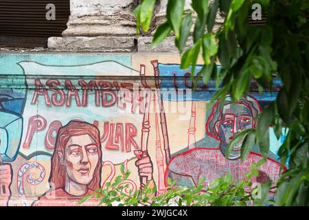 Un exemple de rue politique de Buenos Aires Buenos Aires est réputée pour sa rue animée. Banque D'Images