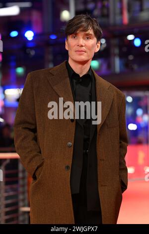 Berlin, Allemagne. 15 février 2024. L'actrice Cillian Murphy marche sur le tapis rouge lors de la soirée d'ouverture de la Berlinale. Le film "petites choses comme celles-ci" sera montré. Le 74ème Festival International du film de Berlin aura lieu du 15 au 25 février 2024. Crédit : Jens Kalaene/dpa/Alamy Live News Banque D'Images