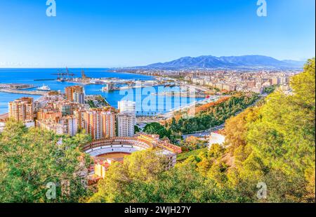 Malaga, Espagne - vue panoramique de la ville de Malaga. Banque D'Images