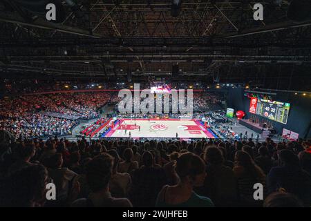 Anvers, Belgique. 11 février 2024. Sportpaleis lors d'un match de basket-ball entre les équipes nationales féminines de Belgique et du Nigeria lors du tournoi de qualification olympique féminin FIBA 2024 à Anvers le 11 février 2024 à Anvers, Belgique. (Photo de Stijn Audooren/Isosport) crédit : Sportpix/Alamy Live News Banque D'Images