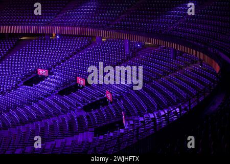 Anvers, Belgique. 11 février 2024. Sportpaleis avant un match de basket-ball entre les équipes nationales féminines de Belgique et du Nigeria lors du tournoi de qualification olympique féminin FIBA 2024 à Anvers le 11 février 2024 à Anvers, Belgique. (Photo de Stijn Audooren/Isosport) crédit : Sportpix/Alamy Live News Banque D'Images