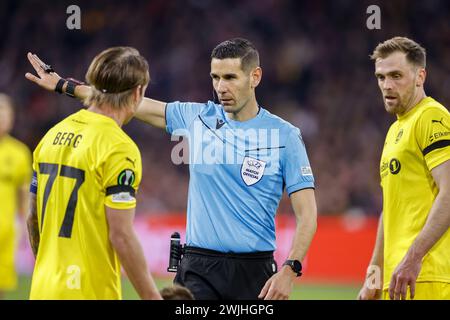 Amsterdam, pays-Bas. 15 février 2024. AMSTERDAM, 15-02-2024, JohanCruyff Stadium, Europa Conference League saison 2023/2024. Match entre Ajax et FK Bodo/Glimt. Arbitre Antonio Nobre crédit : Pro Shots/Alamy Live News Banque D'Images