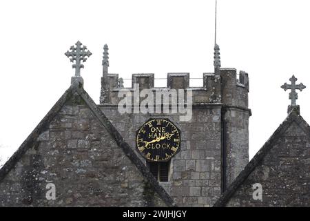 Horloge d'église à une main à North Stoneham, Southampton. ROYAUME-UNI Banque D'Images