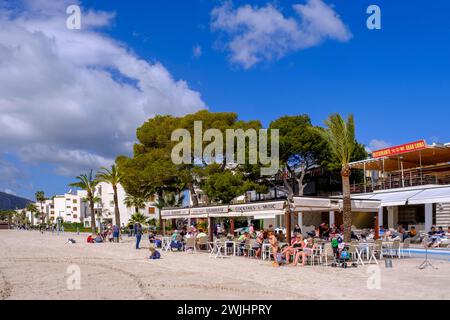 Plage de Port d'Alcudia, Alcudia, Majorque, Îles Baléares, Espagne Banque D'Images