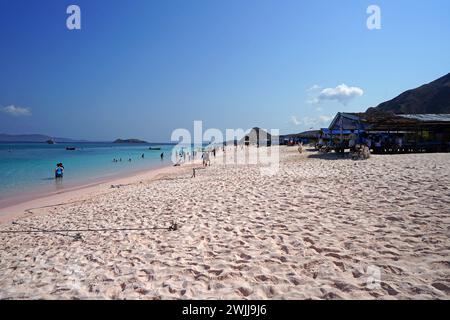 Pink Beach à Labuan Bajo, parc national de Komodo, Flores, Nusa Tenggara, Indonésie Banque D'Images