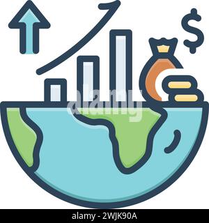 Icône pour pib, croissance Illustration de Vecteur