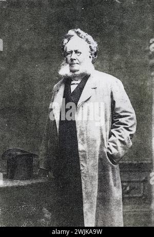 Henrik Ibsen, 1828-1906, Norwegischer Dramatiker, Historisch, digital restaurierte Reproduktion von einer Vorlage aus dem 19. Jahrhundert, date du dossier non précisée Banque D'Images