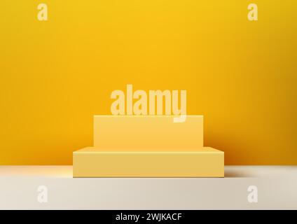 Présentez la conception de scène 3D. Doté d'un podium jaune élégant sur un fond blanc. Illustration vectorielle Illustration de Vecteur