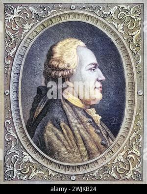 Franz Anton Mesmer, auch Friedrich Anton Mesmer (geb. 23. Mai 1734 à Iznang ; est. 5. März 1815 in Meersburg) War ein deutscher Arzt, Historisch, digital restaurierte Reproduktion von einer Vorlage aus dem 19. Jahrhundert, date du dossier non précisée Banque D'Images