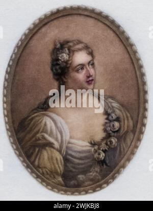 Madame de Parabere, gestorben 1759. Französische Kurtisane, Mätresse von Philippe Duc d'Orleans, Historisch, digital restaurierte Reproduktion von einer Vorlage aus dem 19. Jahrhundert, date du dossier non précisée Banque D'Images