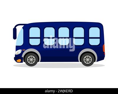 Symbole d'illustration d'art icône logo de conception de transport réaliste véhicule de bus urbain Illustration de Vecteur